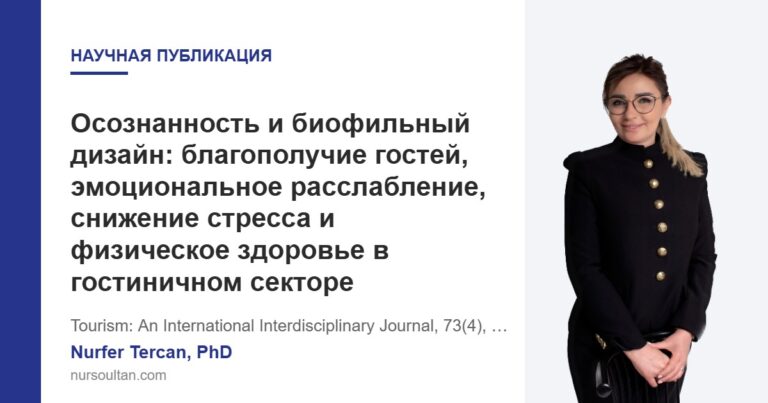 Осознанность и биофильный дизайн: благополучие гостей, эмоциональное расслабление, снижение стресса и физическое здоровье в гостиничном секторе