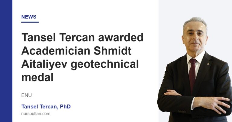 Tansel Tercan awarded Academician Shmidt Aitaliyev geotechnical medal